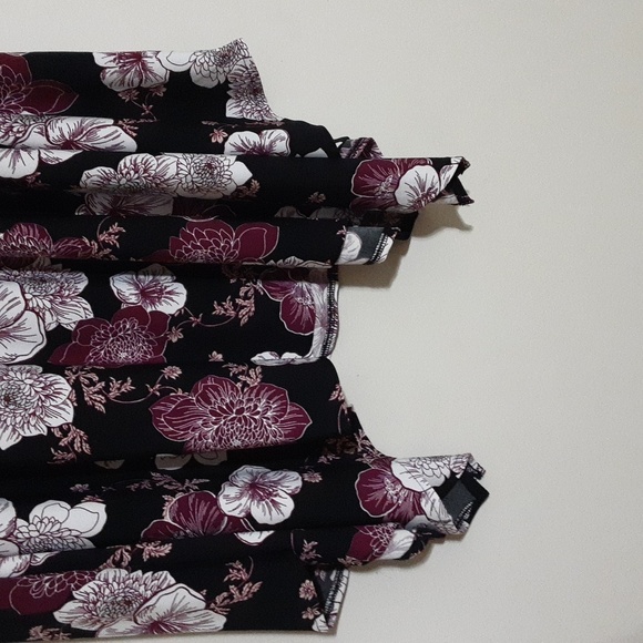 Lane Bryant Floral Black White Skirt Women 14/16 Pull On Elastic Waist Boho Y2k - Picture 4 of 7